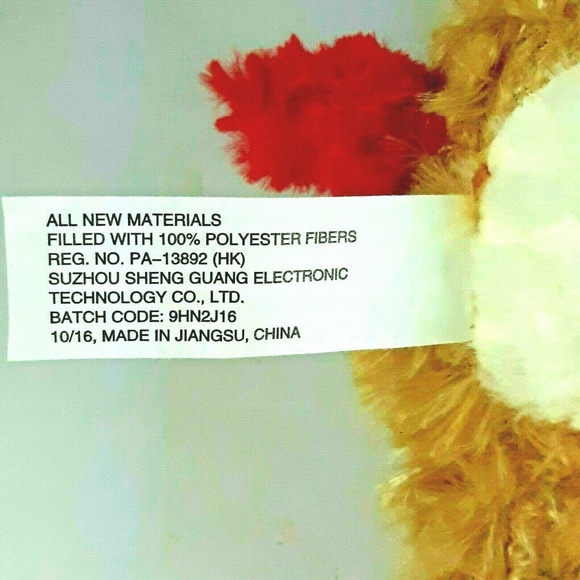 8″ Plush Puppy Dog Brown Red Heart Ears - Picture 8 of 8